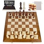 Juegoal 17" Wooden Chess & Checkers