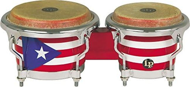 Latin Percussion LPMC Mini Tunable Puerto Rican Flag Wood Bongos (LPM199-PR)