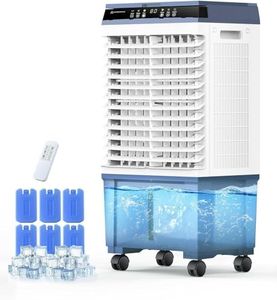 Air Choice Evaporative Air Cooler, 1800CFM Swamp Cooler with 6 Ice Packs, 12H Timer, 110° Swing, Upgraded Remote Control & 5.3 Gal Water Tank, 3 Speeds, Windowless Air Conditioner for Outdoor Indoor