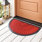 HOKIPO Large 45X75 PP Entry Mat foot mat Half Circle Design anti slip floor mat for entrance, Main door mat, Red (IN523)