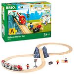 BRIO World Railway Starter Train Set A for Kids Age 3 Years Up - Wooden Railway Expansions