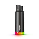 HidrateSpark PRO Smart Water Bottle – Insulated Stainless Steel – Tracks Water Intake with Bluetooth, LED Glow Reminder When You Need to Drink – Chug Lid, 32oz, Black