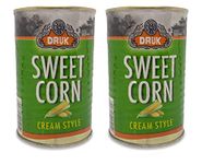 Druk Sweet Corn - Cream Style, Thick Corn | Fresh & Yummy | Home Made Taste | 450gm Pack of 2