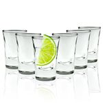 volila Shot Glasses - 25ml (6 Pack) Heavy Base Shot Glass - Clear Shot Glasses Set for Alcohol Shots, Vodka, Expresso, Tequila & Desserts - Durable and Reusable Shot Glasses for Home, Bars & Party