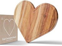 New - Heart Charcuterie Board - Acacia Wood Cutting Heart Shaped Charcuterie Board 10.9 x 9 Inches, Wooden Food Serving Tray, Cheese Platter - Cute Love Dinner Valentines Day Gifts