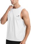 Viisendy Pro Men's Tank Tops Sleeveless Gym Shirt Running Athletic Top White M