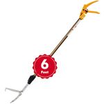 6 Feet Long Arm Telescopic Long Reach Picker Stick | 3.5-6 Feet Heavy Duty Grabber Pickup Garden Stainless Steel Stick | Excellent Grip Handle with Lock Latch Adjustable Length