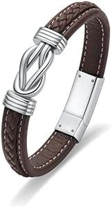 Yinplsmemory Men's Cremation Bracelet Celtic Knot Infinity Urn Bracelet for Ashes Men Cuff Urn Bracelet Genuine Leather Ashes Bracelet, Metal, stainless steel