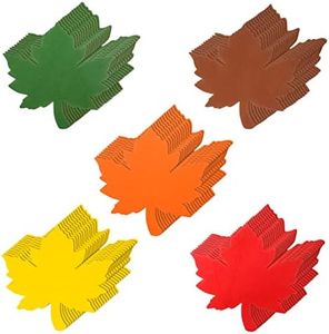 120 Pieces Maple Leaves Cutouts Paper Fall Leaves 4 Inch Paper Leaf Cutouts Assorted Colors Fall Leaves Die cuts for Thankful Tree, Thanksgiving Party Decoration, Leaf Paper Piecing, Bulletin Board