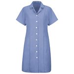 Red Kap Women's Short Sleeve Work Dress, Light Blue, Small