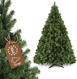 KADAX Sapin de Noël artificiel en plastique PVC avec support, arbre de décoration, arbre avec 295 branches (elfe de Noël 180cm) Naturel