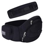 Bebamour Foldable Baby Carrier Hip Seat Ergonomic Toddler Waist Seat for 0-36 Months (Black)