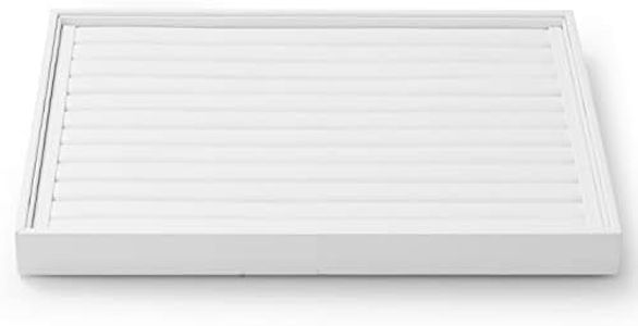 Woodten White Jewelry Ring Display Tray PU Leather Ring Earrings Display Organizer Tray