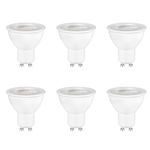 6 Pack GU10 LED Bulbs 5W Reflector Bulb, Natural White 4000K, Equivalent to 50W 35W Halogen Spotlight Bulb, 500LM, 120° Beam Angle, Energy Saving Bulbs, Non-dimmable, for Hallway, Ceiling Spotlight