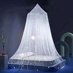 Eimilaly Stars Bed Canopy Glow in The Dark, Bed Canopy for Girls Mosquito Net, Princess Canopy for Girls Bed Room Decor, White