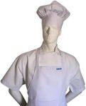 White Apron+ White Hat Chef Set Lit