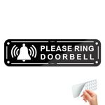 Goodvia Please Ring Doorbell Sign Self Adhesive Aluminum Door Signs for Front Door 6.3x1.8inches