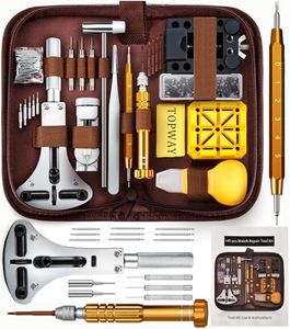 Topway Watch Repair Tool Set: 149 PCS Professional Watch Repair Gift Kit for Battery Replacement, Back Removal, Band Adjustment with Caser Opener Link Remover Spring Bars Watch pins