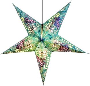 Om Gallery Paper Star Lantern 24 Inch - Recycled Boho Lamp Dimensional Slip