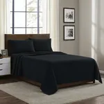 100% Cotton Flannel Sheets Twin Size - Warm & Cozy Flannel Bed Sheets Set for Winter - Soft Brushed Cotton Bedding for Ultimate Comfort - Heavyweight Sheet Set, Twin, Black