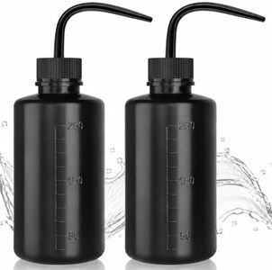 Valchoose 250ml 8oz Black Squeeze Wash Bottles, LDPE Angled Nozzle, 2 Pack