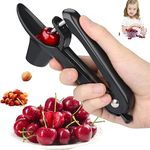 Cherry Pitter Tool - Heavy-Duty Olive and Cherry Pitters Corer Tool with Space-Saving Lock Design, Multi-Function Cherries Stoner Seed Remover Tool for Making Cherry Jam, Black