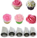 GDYorKitchen Rose Petal Metal Cream Tips Cake DECORating Tools Icing Piping Nozzles-5pcs