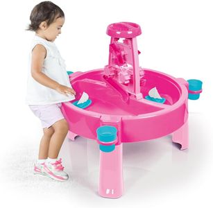 DOLU Kids 3-in-1 Sand & Water Pit with Drawing Table – Pink Outdoor Play Desk