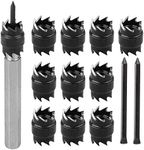 Saiper 13pcs Spot Weld Cutter Drill Bit Set 3/8" Double Sided Rotary Spot Weld Cutter Remover with 2 Replacement Blade, Rotary Hole Punch Drill for Power Drill Spot Welding Metalworking Tools