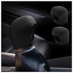 2PCS Car Gear Shift Cover Compatible with Toyota,Silicone Anti-Slip Shift Knob Cover for Car Decorations,Reusable Soft Car Shifter Cover Car Accessories Interior (Black)