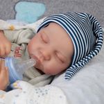 Milidool Realistic Reborn Baby Dolls Boy-17 Inch Full Body Silicone Reborn Baby Lifelike Newborn Baby Dolls Real Life Baby Dolls with Gift Box for Kids Age 3+