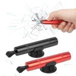 ZUYIST 2PCS Safe Hammer for Car Windows, Portable Compact Rescue Stick for Cars with Seat Belt Cutter Aluminum Alloy Car Window Breaker Escape Tool Glass Quick Emergency Accessories Red Black