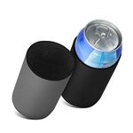 kwmobile Set of 2 Neoprene Can Coolers Compatible with 500ml Can - Keep Beer Soda Soft Drinks Cool - Black/Grey