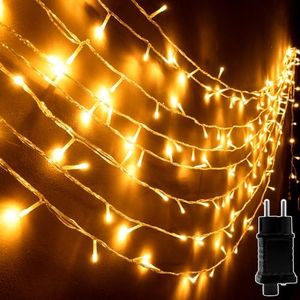 Uping Luci Albero di Natale Luci Natale Esterno Interno 10M 100LED Luci LED per Albero di Natale Bianco Caldo Catena Luminosa da Esterno Natalizie con 8 Modalità IP44 Impermeabile