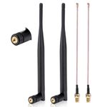 Nelawya 868MHz LoRa Antenna Omni-Directional 3dbi Gain SMA Male LoraWan Antenna for Meshtastic LoRA ESP32 LoRa OLED Board + 15cm IPEX Extension Cable 2 Pcs