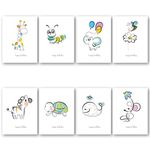 Birthday Cards Multipack of 24. Each Birthday Card pack includes 8 Line Art Animal Happy Birthday Card Designs. Blank Inside. Envelopes included. Made in UK