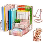 Desk Organizer,3 in 1 Desktop Storage Organizer with Drawers,Large Metal Desk Supplies Accessories Rack for Home Office School Organization & Décor, Desk File Holder with Pen Holder,Phone Holder