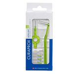 Premium Interdental Floss Pick - Curaprox Prime CPS 011 - Green - Orthodontic Gum Flossers - Braces Floss Stick - Interdental Brushes Kit - 5 Brushes Starter Kit