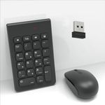 22 Keys Wireless Number Pads and Mouse, Mini Portable Silent 2.4G Wireless Numeric Keypa, Financial Accounting USB Keypad Numpad Extensions with Wireless Mouse for Laptop, Desktop, PC Computer