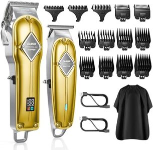 GLAKER Clippers and Trimmers Set - Electric Clippers for Hair Cutting with 13 Blending & Fading Guide Combs, Professional Barber Clippers and Detailed Trimmer for Convenient at Home Haircutting