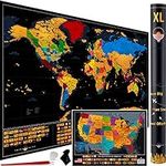 XL Scratch off World Map with All 2