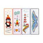 8 PCS Cross Stitch Bookmark Kits DIY Hand Embroidery Bookmarks with Patterns Stamped Embroidery Bookmark Kit for Kids Adults Beginner Book Lovers