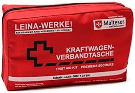 Leina 11012 Motor Vehicle First Aid Kit Compact with Velcro, Red/Black/White