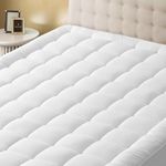 600GSM Mattress Pad Queen Size Pillow Top Mattress Cover 400TC Soft Top Cooling Mattress Topper Fitted Mattress Protector Deep Pocket fits 8-21 Inches Mattress (60x80 Inches, White)