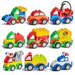 Prextex Kids Car Toy Set - Build Your Own Toy Cars and Trucks for Toddlers, Fun Outdoor & Garden Play Toy for Boys, Building Blocks & Stacking Toys, Great Stocking Fillers for Kids 3-5+