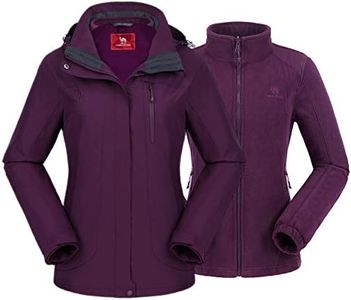 CAMEL CROWN Women's Ski Jacket Waterproof 3 in 1 Winter Jacket Windproof Warm Fleece Hooded Snowboard Mountain Snow Coat