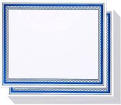 Certificate Paper with Blue Foil Border, Award Certificates (White, 8.5 x 11 in, 50-Pack)