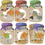 50 Pack Funny Halloween Party Treat Bag Card Favors, Halloween DIY Greeting Gift Cards, Mason Jar Elf Treats for Trick or Treat, Halloween Party Favors for School Classroom Home(Candy Not Included)