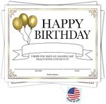 25 Gold Birthday Certificates for Kids Classroom Birthday Gifts - Happy Birthday Certificates for Students, Birthday Awards for Students, Birthday Awards Classroom Supplies for Teachers Elementary