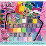 L.O.L Surprise! by Townley Girl 19-Piece Tie-Dye Nail Art Set 15 Bright Vibrant Opaque & Shimmery Non-Toxic Nail Polish & Tie-Dye Accessories - Ages 5+ Great for Slumber Parties, Mani/Pedi Days & More